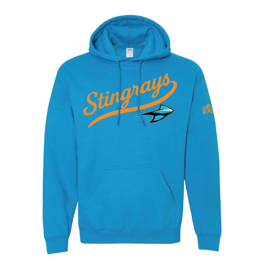 Stingrays Retro Script Heavy Weight Hoodie (ADULT)