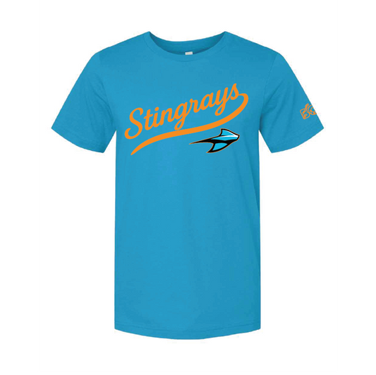 Stingrays Retro  Script Tee (ADULT)