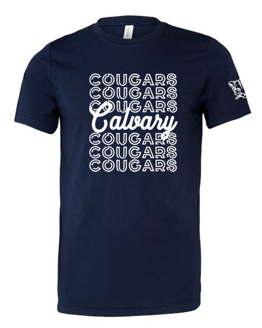 Cougars on Repeat: Script Edition - Unisex Triblend Tee