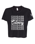Cougars on Repeat: Script Edition - Women's Crop Tee