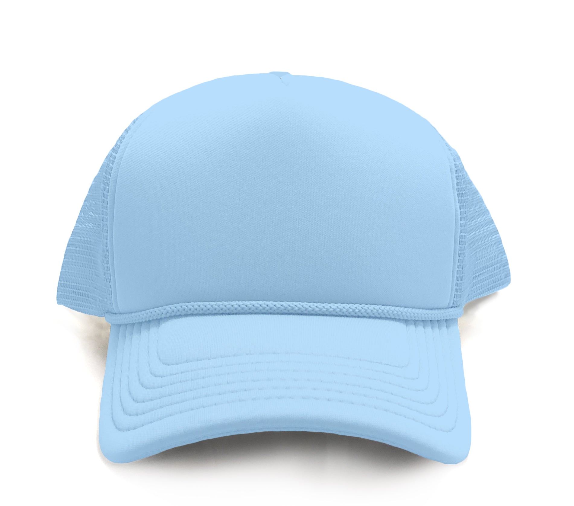 Foam Trucker Hat light blue/Blue with White Print